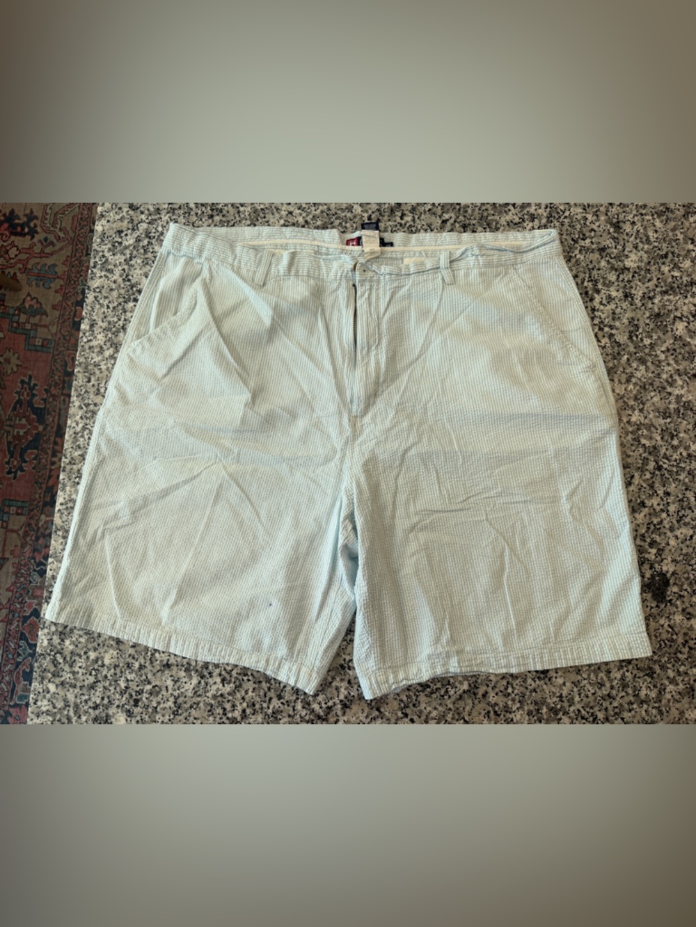 Chaps Light Blue Men's Flat Front Shorts